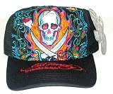Ed Hardy - Ed Hardy Black Cap - Skull & Saber Flame Design