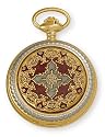 Avalon Primo Series Elaborate Cover Design Two-tone Pocket Watch with Chain, # 4021
