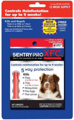 SentryPRO XFC Flea and Tick Squeeze-On for Dogs between 40 and 60-Pound
