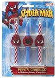 6 pc Spiderman Birthday Party Cake Candles