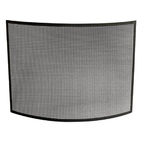 Single Panel Curved Black Wrought Iron Screen