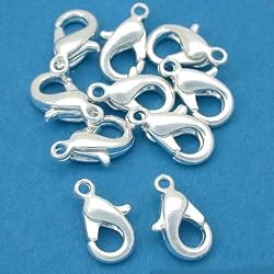 10 Silver Plated Lobster Claw Clasps 10mm
