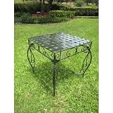 Iron Side Table - Lattice Black Pewter 22H x 20W x 20D