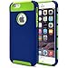 iPhone 6 Plus Case, MagicMobile® Cute Protective Hard Shockproof [Drop Protection] Fashion Cover for Apple iPhone 6 Plus (5.5') Impact Resistant Hybrid Thin Armor Case [ Dark Blue / Green] with Clear Screen Protector.
