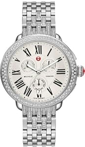 Michele Serein Diamond Silver Dial Chronograph Ladies Watch