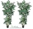 TWO Pre-Potted 8' Artificial Fishtail Palm Trees