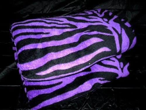 King Zebra Fleece Blanket Purple and BlackSuper Soft New