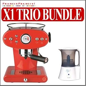 FrancisFrancis! (201032) X1 Trio Espresso Machine (Red) w/ FALW Frothing Machine