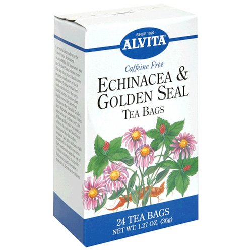 Alvita Tea Bags, Echinacea & Golden Seal, Caffeine Free, 24 tea bags (Pack of 3) by Alvita