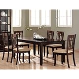 7pc Formal Dining Table & Chairs Deep Cappuccino Finish