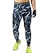 COOLOMG Compression Pants GYM Running Tights Length Pants Leggings For Men Youth Boy Blue Lightning M