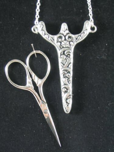 Heirloom Celtic Pewter Chatelaine 4" Embroidery Scissors + Velvet Bag