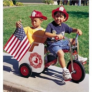 Silver Rider Fire Truck Trike with Protective Gear by 