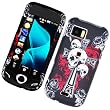 Samsung Mythic A897 AT&T Rubberized Snap-on Protector Hard Case Image Cover "Cross 'N Skull" Design