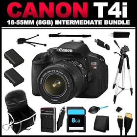 Canon EOS Rebel T4i 18.0 MP CMOS Digital SLR with 18-55mm EF-S IS II Lens (8GB Intermediate Bundle Kit) - 6558B003