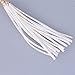 Zhenhui High Quality Jewelry Faux Leather Tassel Stone Pendant Gold Tone Long Chain Women Fashion Necklace (White)