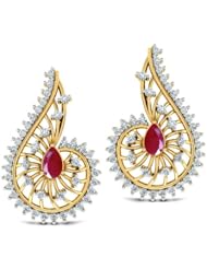 Diamond (0.5 Ct, IJ-SI), 18 Kt Yellow Gold Komal Tear-Drop Earrings