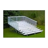 Jaypro Sports BLCH-1021ASGR 10 Row 21 ft. with Guard Rail and Aisle