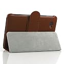 【全4色】Docomo Samsung Galaxy Tab 7.0 Plus / SC-02D / GT-P6200専用ケース スタンド機能付  ブラウン ギャラクシー　P6200対応カバーケース Case For Galaxy GT-P6200 液晶保護フィルム付(7285-1)