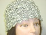 Hand Crocheted Silver Color Metallic Cotton Skull Cap for Women and Teens