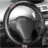 Mississippi State Bulldogs Black Leather Steering Wheel Cover