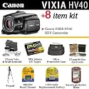 Canon VIXIA HV40 HD HDV Hard Disk Drive High Definition Camcorder With Butterfly Photo Accessory Package Includes 4HR Battery & Charger, 5 Mini DV Tapes, Tripod, Case + Much More
