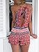 Choies Women's Polyester Blue/Red Cut Out Back Bohemian Casual Loose Romper Playsuit