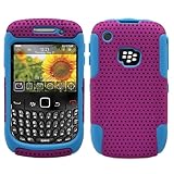 Purple Blue 2 in 1 Hybrid Rubber Plastic Skin Case Cover for Blackberry Cur ....