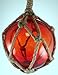 Red Japanese Glass Fishing Floats Fish Net Buoys Tiki Decor