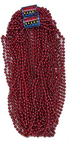 RED Spirit Bead Necklaces - Throw / Party Bead Necklaces (2 doz.)