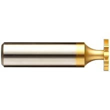 Niagara Cutter B555 Straight Tooth Shank Type Keyseat Cutter, High Speed Steel, TiN Coated, Round Shank, 5/8" Cutter Diameter, 10 Tooth, 3/32" Width