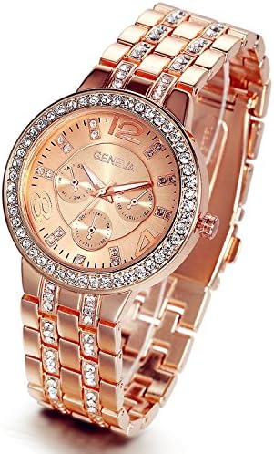 Alloy Band Quartz Watch Classic Unisex Crystal Wrist Watch
