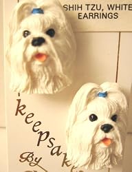 Shih Tzu - Dog Figurine Jewelry - Earrings