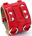Nemesis #WB-R Wide Red Leather Tri Clasp Cuff Wrist Watch Band