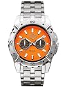Harley-Davidson Bulova Men's Watch. Classic Harley Orange dial. Stainless steel case and bracelet. Water resistant 50m/165ft. 76C109