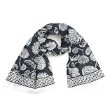 Navy Floral Print Scarf