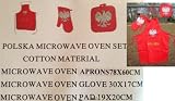 Polska Microwave Oven Set - Polish Flag Apron, Glove & Pad