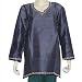 Purple Silk Kurti Clothing of India Casual Summer Dresses Embroidery Size L