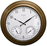 Large Indoor Outdoor Copper Clock Thermometer Hygrometer 24 diameter