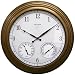 Large Indoor Outdoor Copper Clock Thermometer Hygrometer 24" diameter