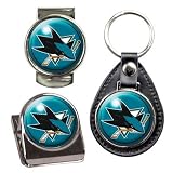 San Jose Sharks Stocking Stuffer Set - Key Chain, Money Clip & Magnet Clip