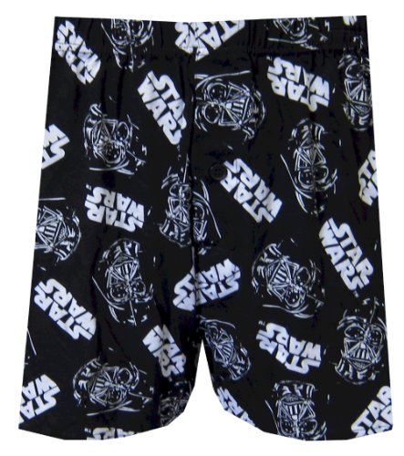  Star Wars Darth Vader and Logo all over Black Boxer Shorts for men