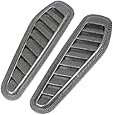 Check Pattern Car Engine Hood Air Scoop Vent Side Fender Cover Decor 2 Pcs