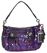 Coach Limited Edition Sequins Tartan Plaid Groovy Hobo Bag Purse Berry Multi