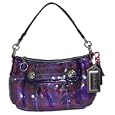 Coach Limited Edition Sequins Tartan Plaid Groovy Hobo Bag Purse Berry Multi'