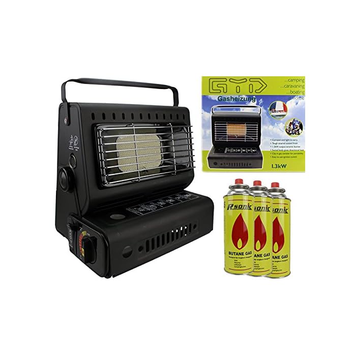 Produktberatung Camping Heizstrahler Gasheizung 1,3KW Gasstrahler