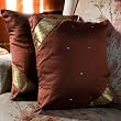 Brown Sari Cushion Covers / Saree Pillow covers 16 X 16 Inches