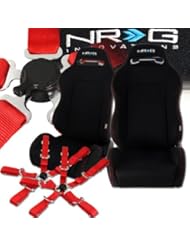 From Amazon.com. Click for details:
 Automotive Parts and Accessories: Universal NRG Type R Style Black Cloth Reclinable Racing Seats w/ Sliders + Red 5 Point Cam Lock Harness - NRG Automotive Parts and Accessories: Universal NRG Type R Style Black Cloth Reclinable Racing Seats w/ Sliders + Red 5 Point Cam Lock Harness - NRG