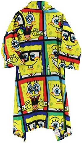 Kids Full Body Comfy Throw Blanket with Sleeves (Sponge Bob Square Pants(Squares)