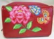 Rose Garden and Butterfly Embroider Small Wallet Red
